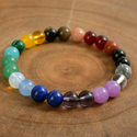Regenbogen-7-Chakra-Armband aus natürlichem Stein mit Perlen