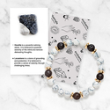 Armband mit weißem Türkis, Lavastein und Perlenkette