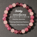 Armband aus natürlichem Erdbeerquarz & Granat mit Perlen