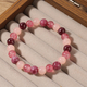 Armband aus natürlichem Erdbeerquarz & Granat mit Perlen