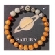 Armband mit acht Planeten aus natürlichem Tigerauge mit Perlen für Herren