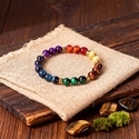 Handgefertigtes rundes Armband mit Perlen, Imitation Tigerauge Regenbogen
