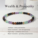 4Mm Armband mit Kristallperlen, Amethyst und Tigerauge natürlicher Stein