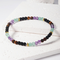 4Mm Armband mit Kristallperlen, Amethyst und Tigerauge natürlicher Stein