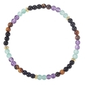 4Mm Armband mit Kristallperlen, Amethyst und Tigerauge natürlicher Stein