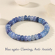 Aquamarine Blue Cracked Ice Beaded Bracelet