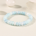 Aquamarin-blaues Armband mit Cracked-Ice-Perlen