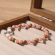 Rhodonit-Rosenquarz-Armband mit Perlen für Damen, natürlicher Stein, sieben Chakra, Lotus