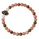 Rhodonit-Rosenquarz-Armband mit Perlen für Damen, natürlicher Stein, sieben Chakra, Lotus
