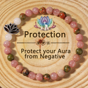 Rhodonit-Rosenquarz-Armband mit Perlen für Damen, natürlicher Stein, sieben Chakra, Lotus