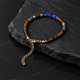 L2286-Lapislazuli-Tigeraugen-Armband, natürlicher Stein mit Perlen, Armband für Damen, verstellbar, geometrisch
