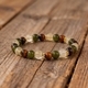 Handgefertigtes Citrin-Tigeraugen-Armband mit Kristallperlen