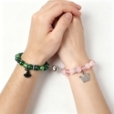Zweiteiliges Glas-Magnetarmband-Set mit Katzen- und Herzperlen