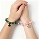Zweiteiliges Glas-Magnetarmband-Set mit Katzen- und Herzperlen