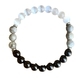 Armband mit weißen Katzenaugen-Perlen, natürlicher Stein, Vintage, minimalistisch