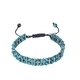 Retro-blaues Tigeraugenstein-Schwarzgallstein-Armband, zweilagig gewebt mit Perlen