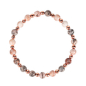 6Mm rosa Zebra-Armband mit Perlen für Damen