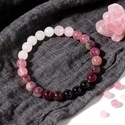Granat-Kristallblumen-Armband mit Perlen, grüner Stein