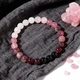 Garnet Crystal Flower Beaded Bracelet Green Stone