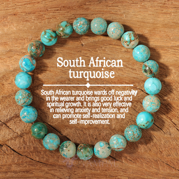 L1960-Imperial Turquoise Bracelet Bohemian Natural Turquoise Blue Round Bead Bracelet