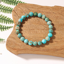 L1960-Imperial Turquoise Bracelet Bohemian Natural Turquoise Blue Round Bead Bracelet