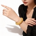Yellow Crystal Round Bead Bracelet Hand Jewelry