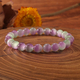 Purple-Red Gradient Cat's Eye Beaded Bracelet Natural Stone Handmade Jewelry