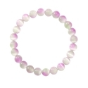 Purple-Red Gradient Cat's Eye Beaded Bracelet Natural Stone Handmade Jewelry