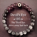 Snowflake Obsidian Evil Eye Beaded Bracelet Bangle