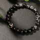 Snowflake Obsidian Evil Eye Beaded Bracelet Bangle