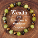 Tiger's Eye Green Jade Beaded Bracelet Natural Stone Contrast Color