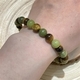 Tiger's Eye Green Jade Beaded Bracelet Natural Stone Contrast Color