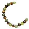 Tiger's Eye Green Jade Beaded Bracelet Natural Stone Contrast Color