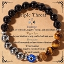 Natural Tiger Eye Beaded Bracelet With Card