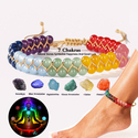 Colorfast Lapis Lazuli Crystal Double-Layer Woven Anklet For Girls