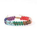 Colorfast Lapis Lazuli Crystal Double-Layer Woven Anklet For Girls