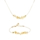 Crushed Stone Necklace Bracelet Set European American Collarbone Chain