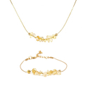 Crushed Stone Necklace Bracelet Set European American Collarbone Chain