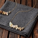 L2107 Bracelet + Necklace Bohemian Natural Amazonite Beaded Bracelet Necklace Set