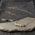 L2107 Bracelet + Necklace Bohemian Natural Amazonite Beaded Bracelet Necklace Set
