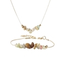 L2107 Bracelet + Necklace Bohemian Natural Amazonite Beaded Bracelet Necklace Set