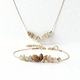 L2107 Bracelet + Necklace Bohemian Natural Amazonite Beaded Bracelet Necklace Set