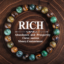 L1805-Tiger's Eye African Pine Vintage Natural Stone Beaded Bracelet Tiger's Eye Turquoise