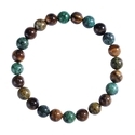 L1805-Tiger's Eye African Pine Vintage Natural Stone Beaded Bracelet Tiger's Eye Turquoise