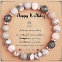 Pink Zebra Natural Stone Bracelet