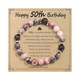 Pink Zebra Natural Stone Bracelet