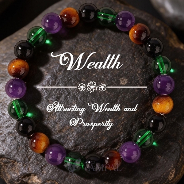 Round Bead Crystal Bracelet With Imperial Stone For Women