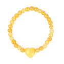 L2315-Heart Bracelet Round Bead Heart Crystal Bracelet For Women