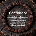 Crystal Dark Coffee Agate Round Bead Bracelet