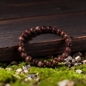 Crystal Dark Coffee Agate Round Bead Bracelet